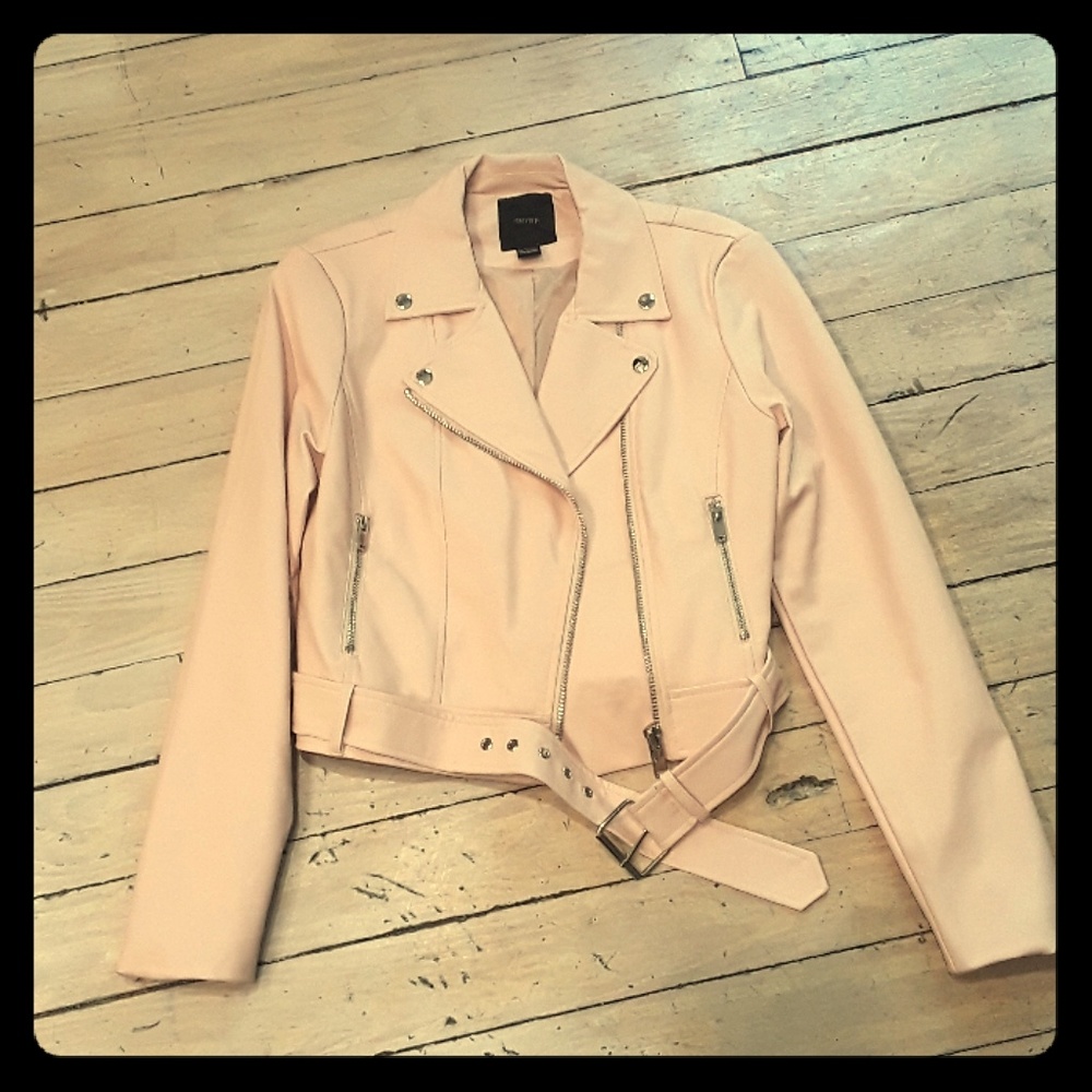 Pale pink moto jacket